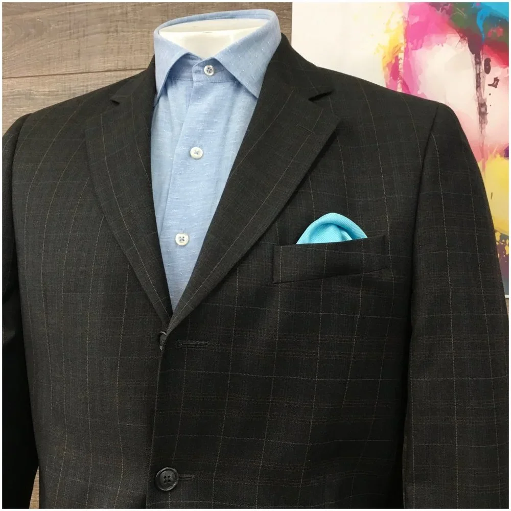Jack Victor Mens Blazer Sport Coat 3 Button Casual Jacket Size 42R Wool‎ Suits